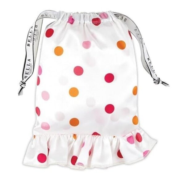 Bella Polka Dot Silk-Like Pillowcase With Ruffles & Zipper Closure 20" x 26" - Picture 2 of 4